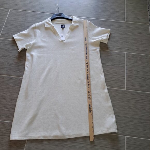 New Gap Women's Large White V-neck Polo Dress Athleisure Golf 100% Cotton - Picture 6 of 6